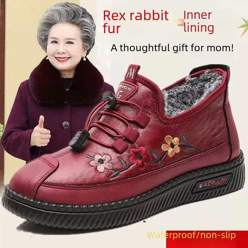 Women's Non-Slip Warm Beijing Old Cloth Shoes with Polyurethane Soles - Ideal for Middle-Aged and Elderly Moms