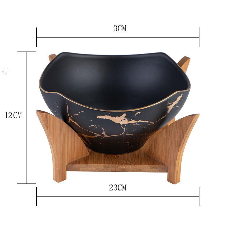 Nordic Fruit Salad Bowl Marble Ceramic Bowl Tableware Set Household Soup  Noodle Bowl Fruit Plate Fruit Basket