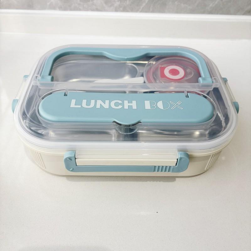 Stainless Steel Insulated Lunch Box With Compartment Bowl Portable Bento Container Adults Students 1-2L Capacity