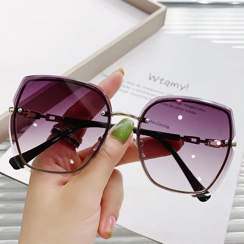 Fashion Unisex Frameless Gray Uv400 Sunglasses For Outdoor Activities And Parties