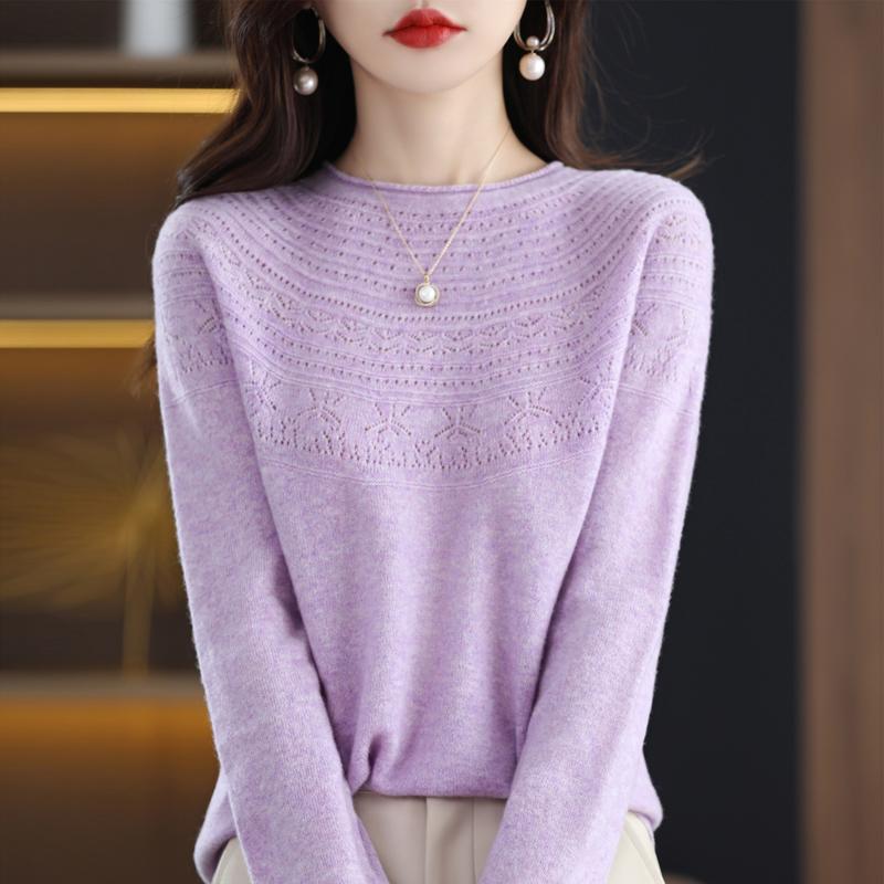 100% Wool Women Sweater Winter Soft Warm Knit Pullover Autumn Jumpers Female Sweaters Knit Tops Long Sleeve