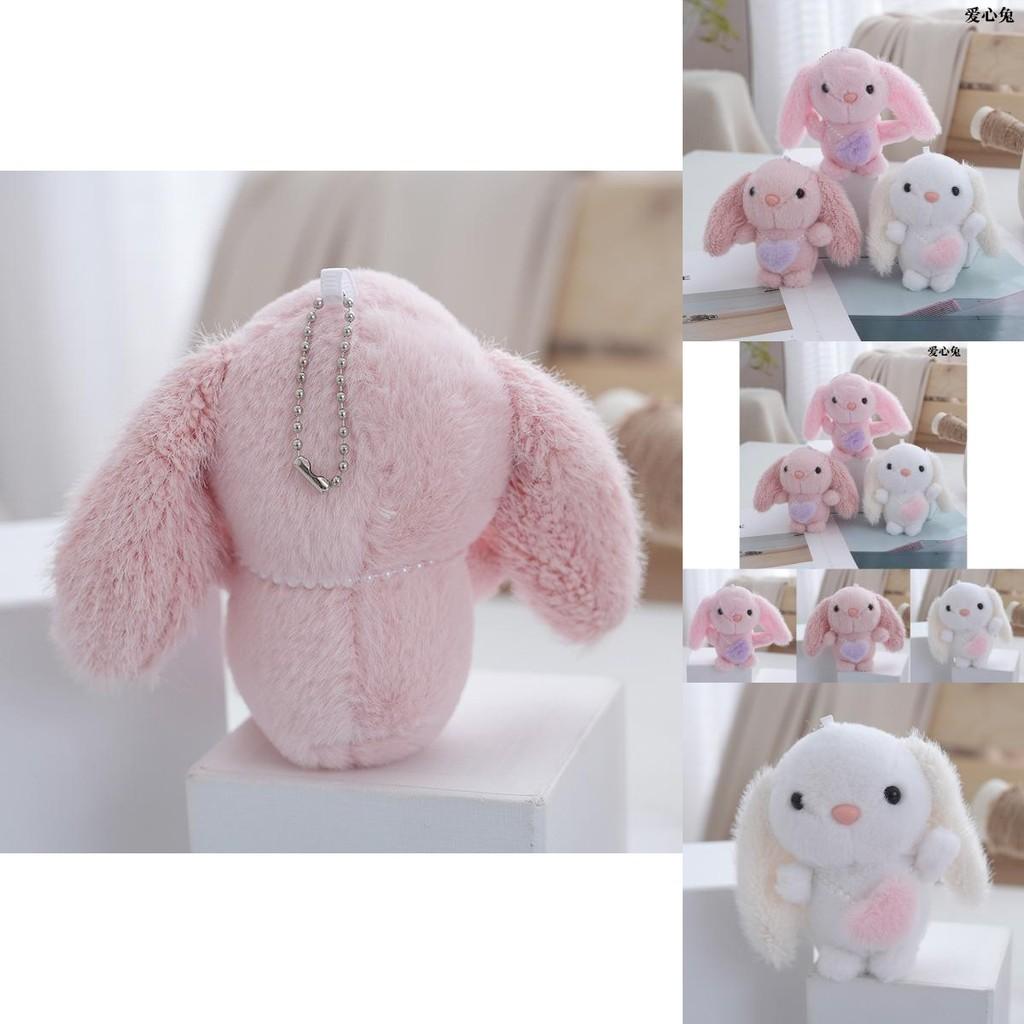 Charming Pink Plush Bunny Keychain Miniature Cuddly Doll Perfect For Children's Presents