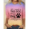 Fashionable Versatile Leisure 3D Long Sleeved T-shirt Women Loose Large Round Neck Casual Top Cartoon Letter Portrait Printed T-shirt