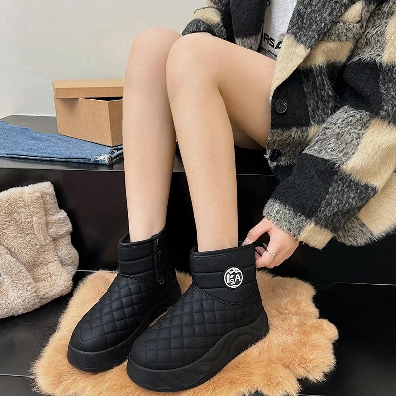 Fashion Fashion Shoes Women's Winter Thick Soled Snow Boots Plush Women's Casual Sports Shoes Warm and Cold Proof High Top Women's Boots