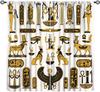 Ancient Egyptian Curtains Eye Horus Golden Hieroglyphs Print Window Treatments Living Curtain Vintage Made Of Polyester Washable