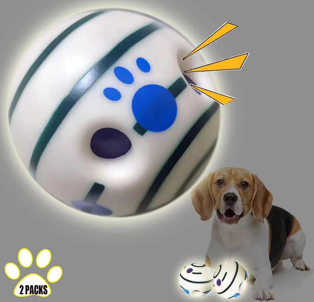 Bite-Resistant Vinyl Dog Toy Ball with Sound for Self-Play - Perfect for Golden Retrievers and Border Collies
