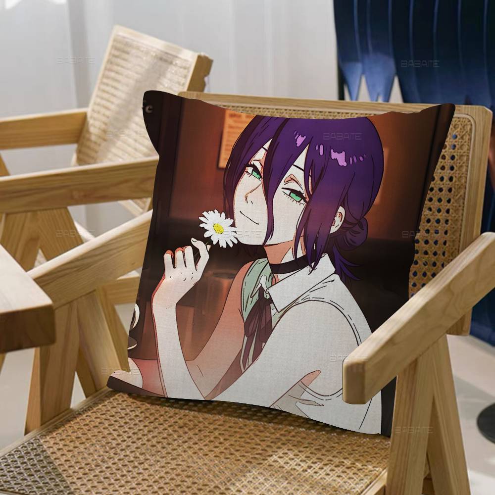 Anime Chainsaw Man Reze Arc Cushion Cover Car Throw Pillow Case For Sofa Car Christmas Gift Xcm Xcm