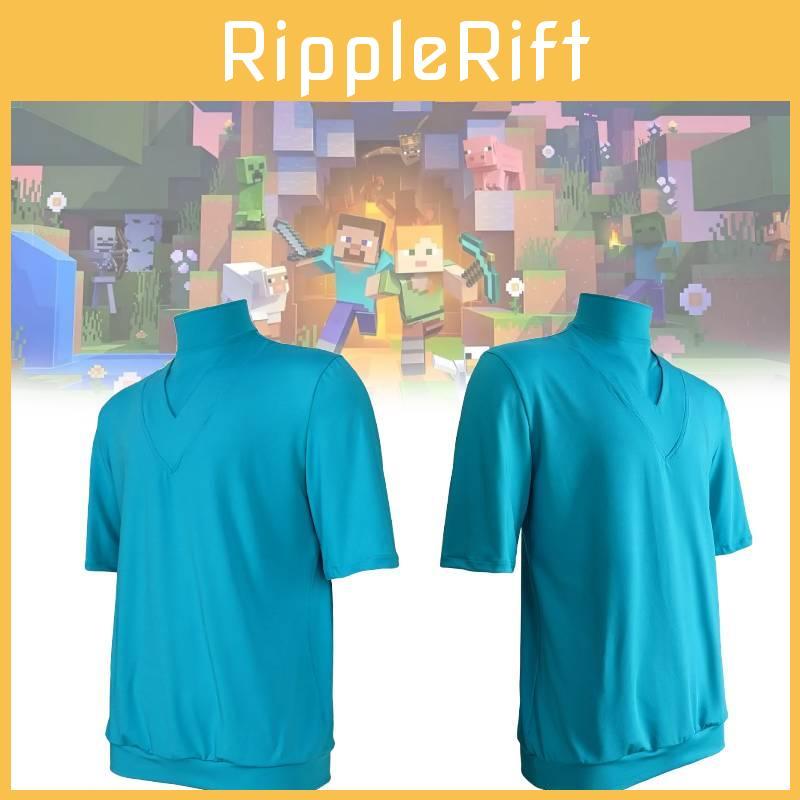 Steve Minecraft Polyester Cosplay Apparel Adult Halloween Costume Young Adults