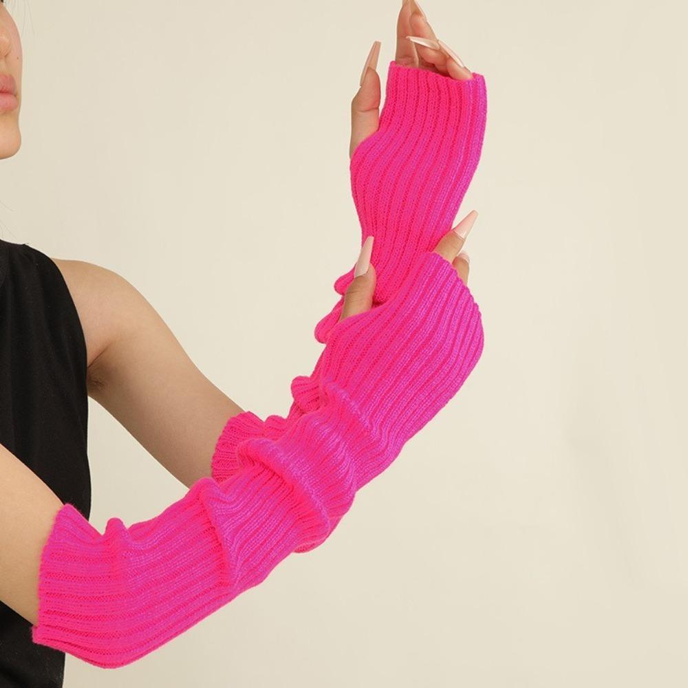 Soft Fingerless Gloves Lolita Style Arm Sleeve New Winter Arm Warmer