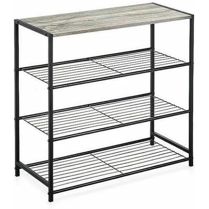 Étagère - CONFORTIME - Noir - 60 x 30 x 63,5 cm - 3 unités - Métal