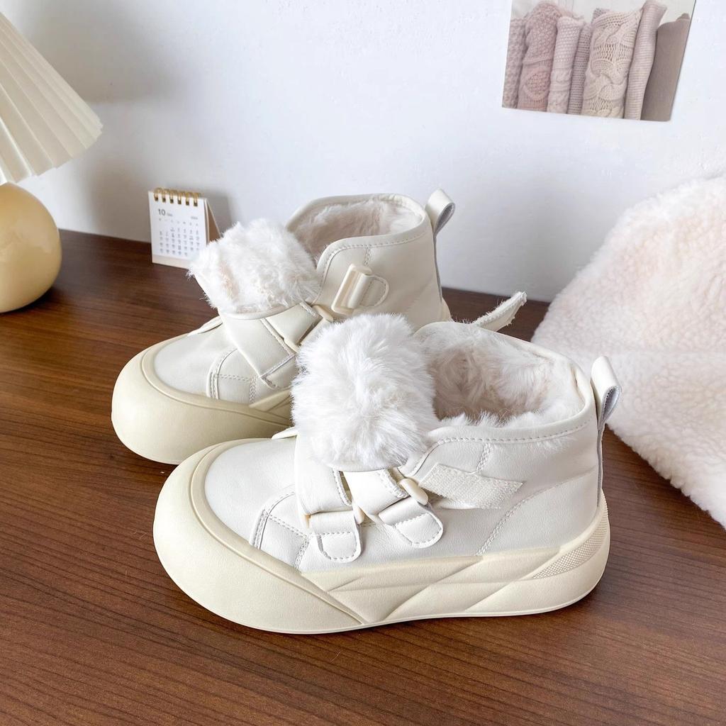 Winter Plush Warm Women's Snow Boots High-top Round Toe Chunky Ladies Shoes 2025 New In On Offer Waterproof Non Slip Footwear