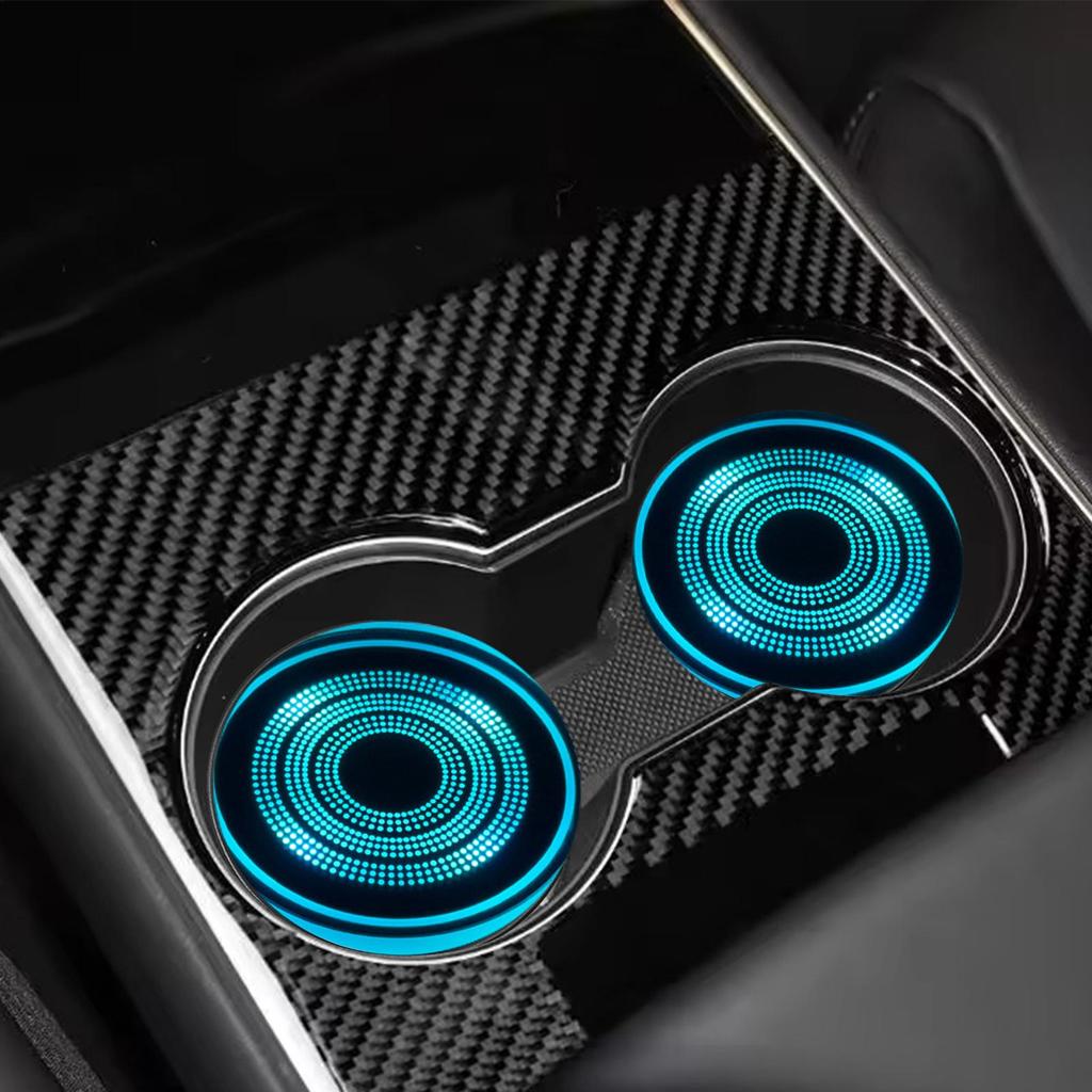 Car Cup Holder Mat USB Car Cup Coaster with LED Light Intelligent Sensor Vehicle Cup Holder Insert Coaster with Colors Changing