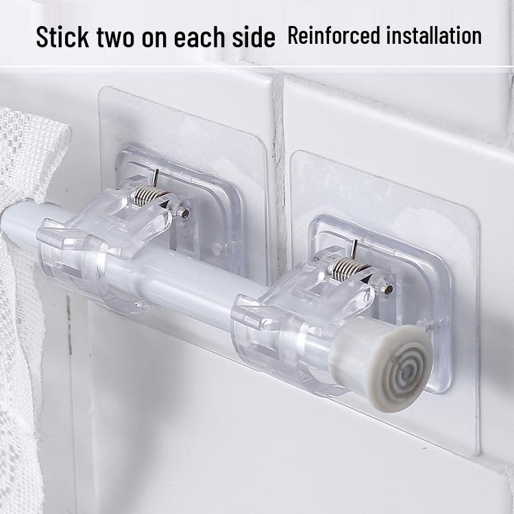 Adhesive No-Drill Curtain Rod Bracket Clip for Doors