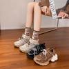 Color matching double lace-up heightening platform fashionable retro dad shoes women's spring new versatile casual sports shoes