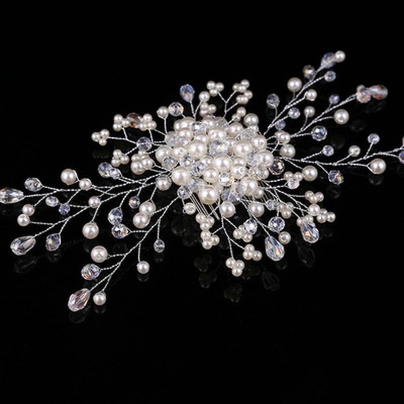 Pearl Rhinestones Wedding Hair Comb for Women Crystal Hair Jewelry Bride Headdress Hair Accessories