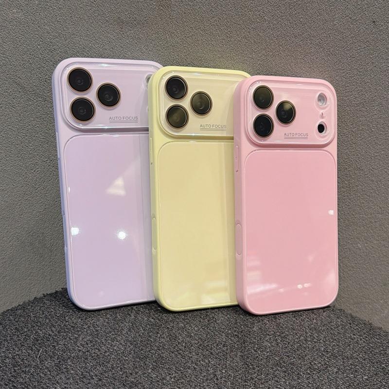 Solid Color Full Coverage Anti Drop Shockproof Glass Phone Case For Multiple Iphone Models