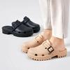 Mode Crestar Damenabsätze Clogs Neue EVA Durchbrochene Sandalen Mode Plateau Quadratische Absätze Moderne Hausschuhe Einfarbig Straßen-Slides Schuhe