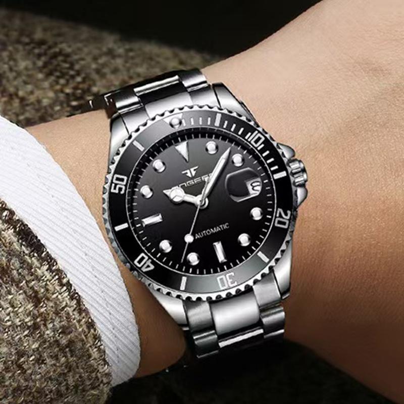 Luxusní značka Pánské hodinky Ocelový Tourbillon Skeleton Mechanické hodinky Luminiscenční Automatické Datum Diamantové náramkové hodinky