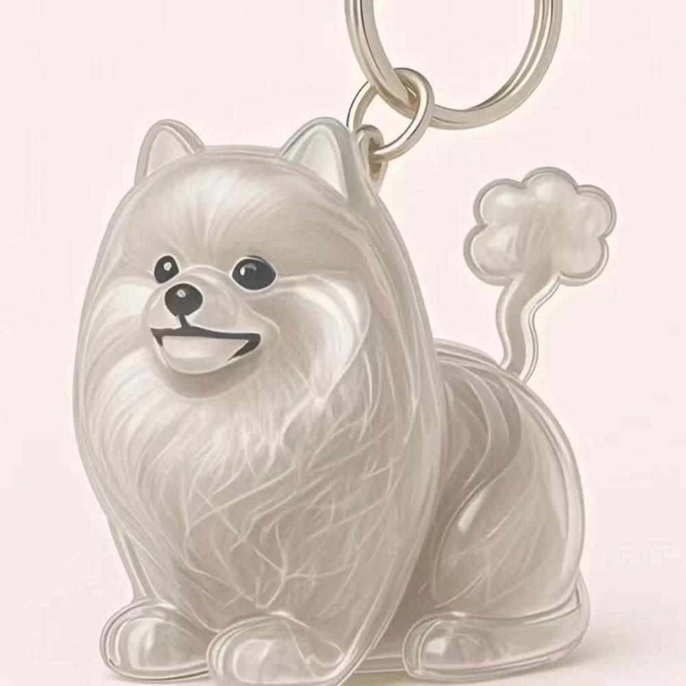 Hair Grooming Dog Hair Storage Box Transparent Puppy Pendants Cartoon Pet Hair Keychain  Backpack