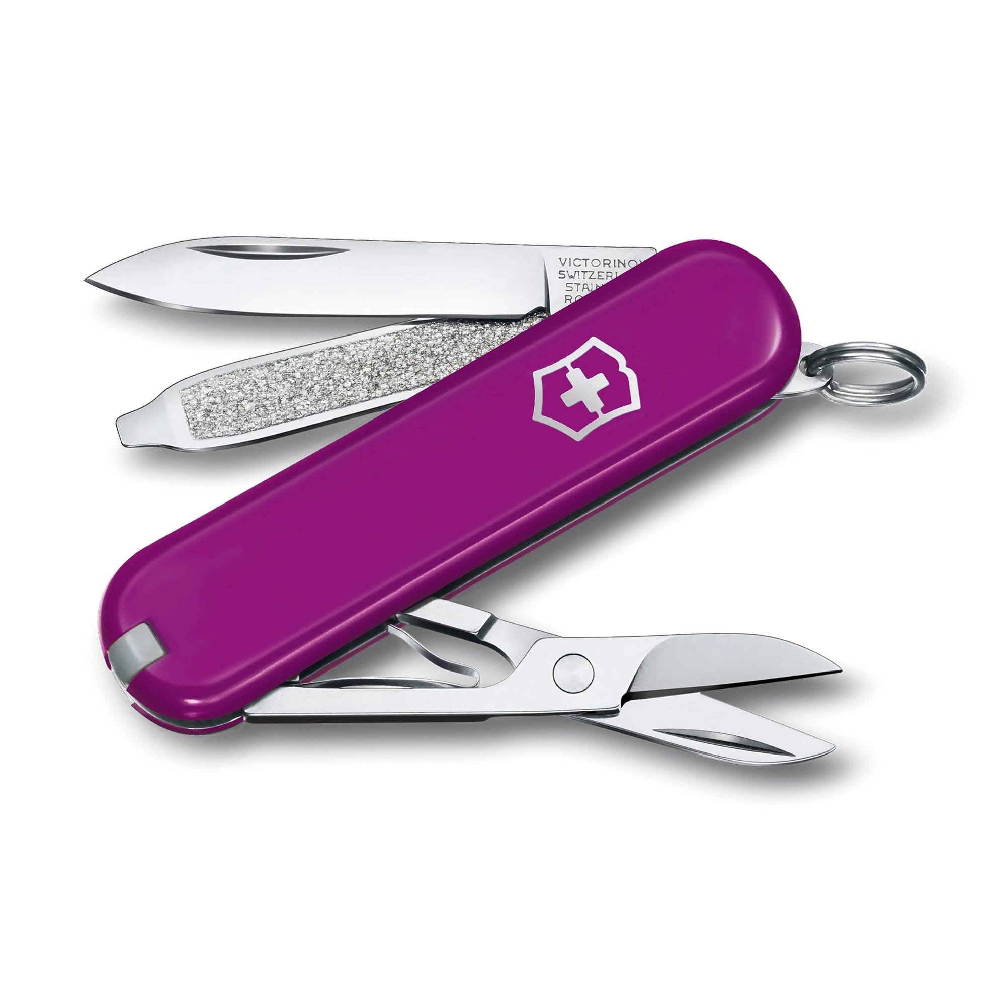 

VICTORINOX Classic SD Classic Colors Tasty Grape Swiss Army Disaster Preparedness Outdoor Flathead Nail Compact and Equipped with 10 Perfect as a Gift