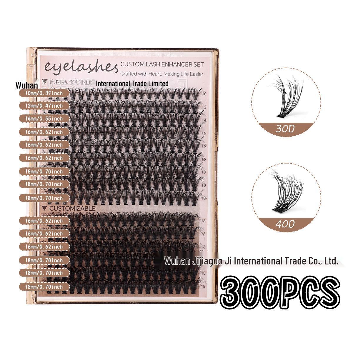 300 Cluster DIY False Eyelashes: 10-18mm, Thick & Curled