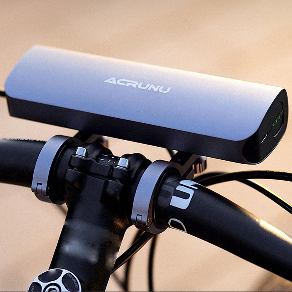 ACRUNU Bicycle Front Light USB Rechargeable Bike Headlight with Mounting Brackets and Screws for Night Riding Safety and Visibility