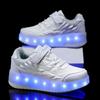 TUINANLE Children Roller Skate Casual Shoes Boys Girl LED Lighted Flashing Kids Glowing Sneakers with Wheels