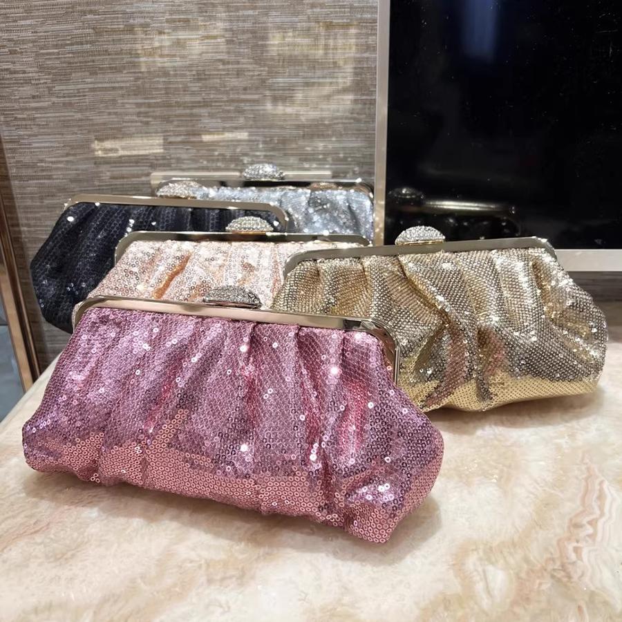 Sequined evening bags banquet wedding handbag clutch purse for women new elegant lady's dinner bag cheongsam chain crossbody bag