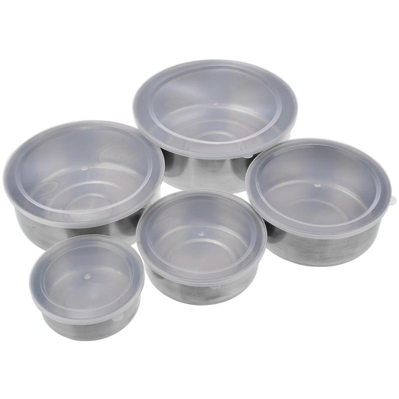 

5 pcs/set Stainless steel bowls Color Color 5 bowls with 5 lids for kitchen utensils | Bowls