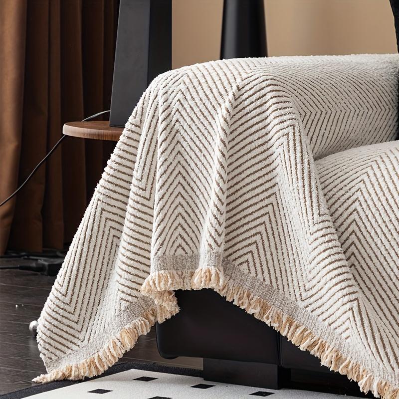 1pc Plush Sofa Cover, Thickened Sofa Blanket, Furniture Protector, Bedroom, Office, Living Room Home Decoration