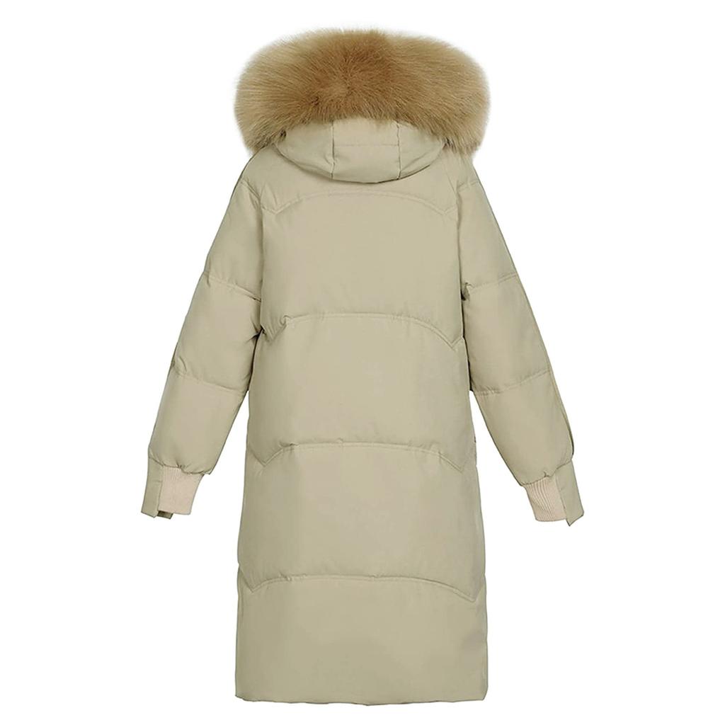 Women's Fashion Long Padded Jacket Coat With Big  Collar And Thick Down Padded Jacket
