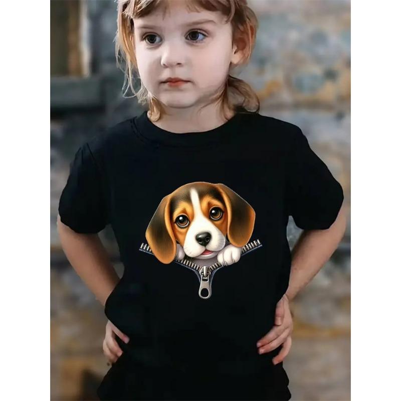 Cotton 100% Graphic T Shirts Summer 2025 Kids Clothes Round Neck Kids T Shirt Cute Girls Top Clothes Animal Children's T-Shirt Short Sleeve