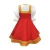 Halloween Cosplay Costume Kids Girls Puff Sleeve Knee Length Dress With Headpiece Russian Traditional Outfits