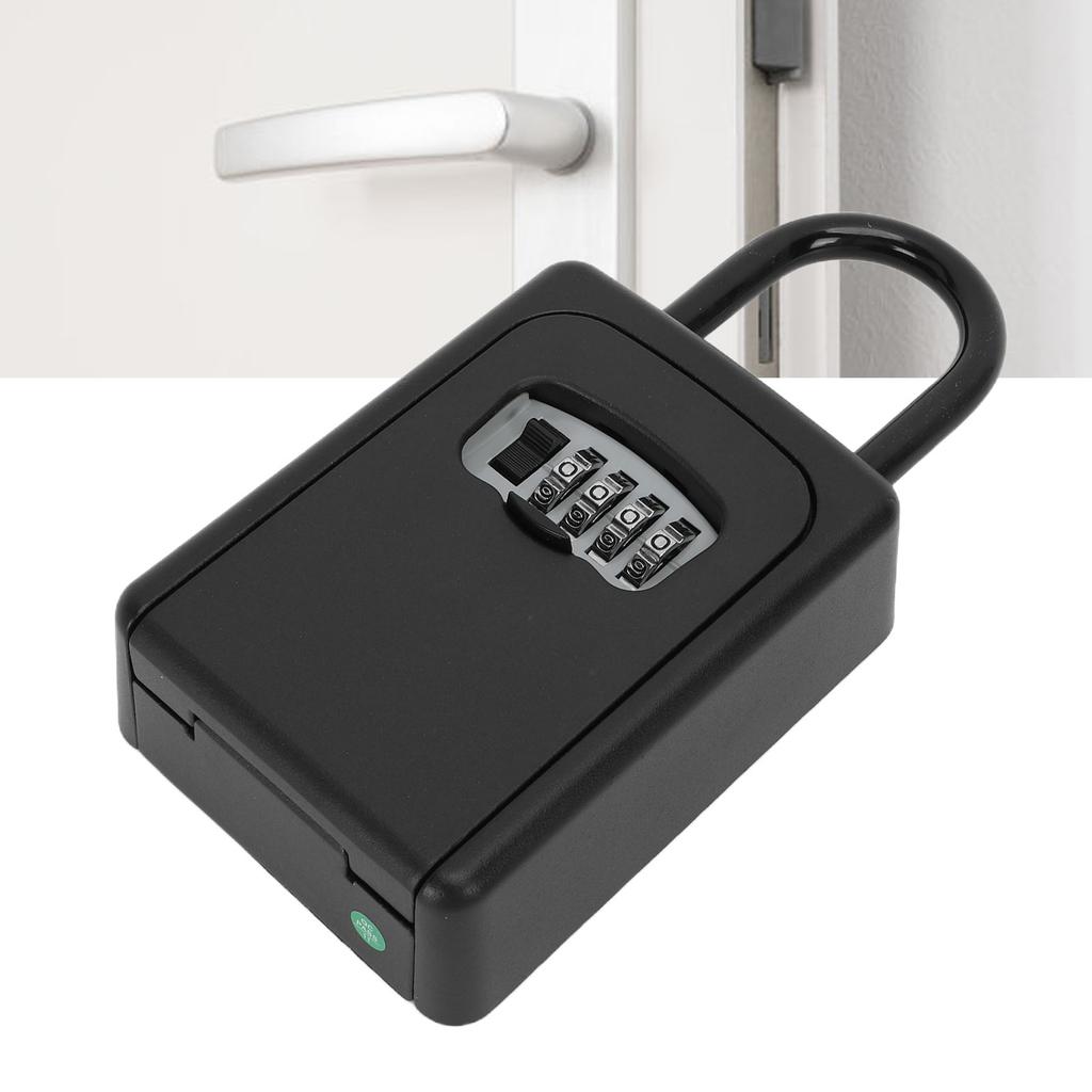 4 Digit Combination Lock Box Metal Shackle Password Container for Storing Keys Cards Hanging Or Wall Mounting