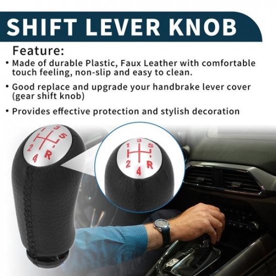 5 Speed Gear Shifter Knob No8200079112 for Renault Clio II 98-05 Faux Leather