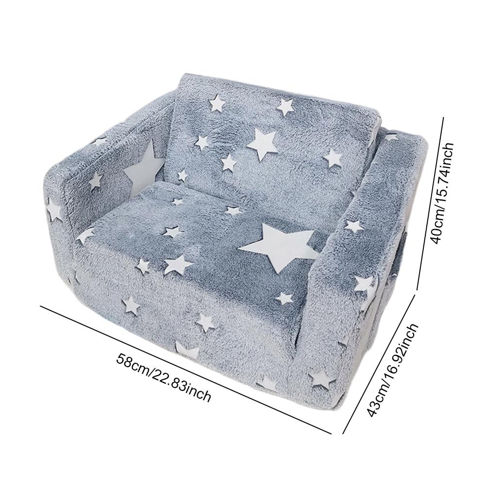 Cute Children's Sofa Flip Open Sofa Plush Toddler Chair Lazy Sofa Mini Seat Children's Backrest Bed Sofa Armchair Babies Couch