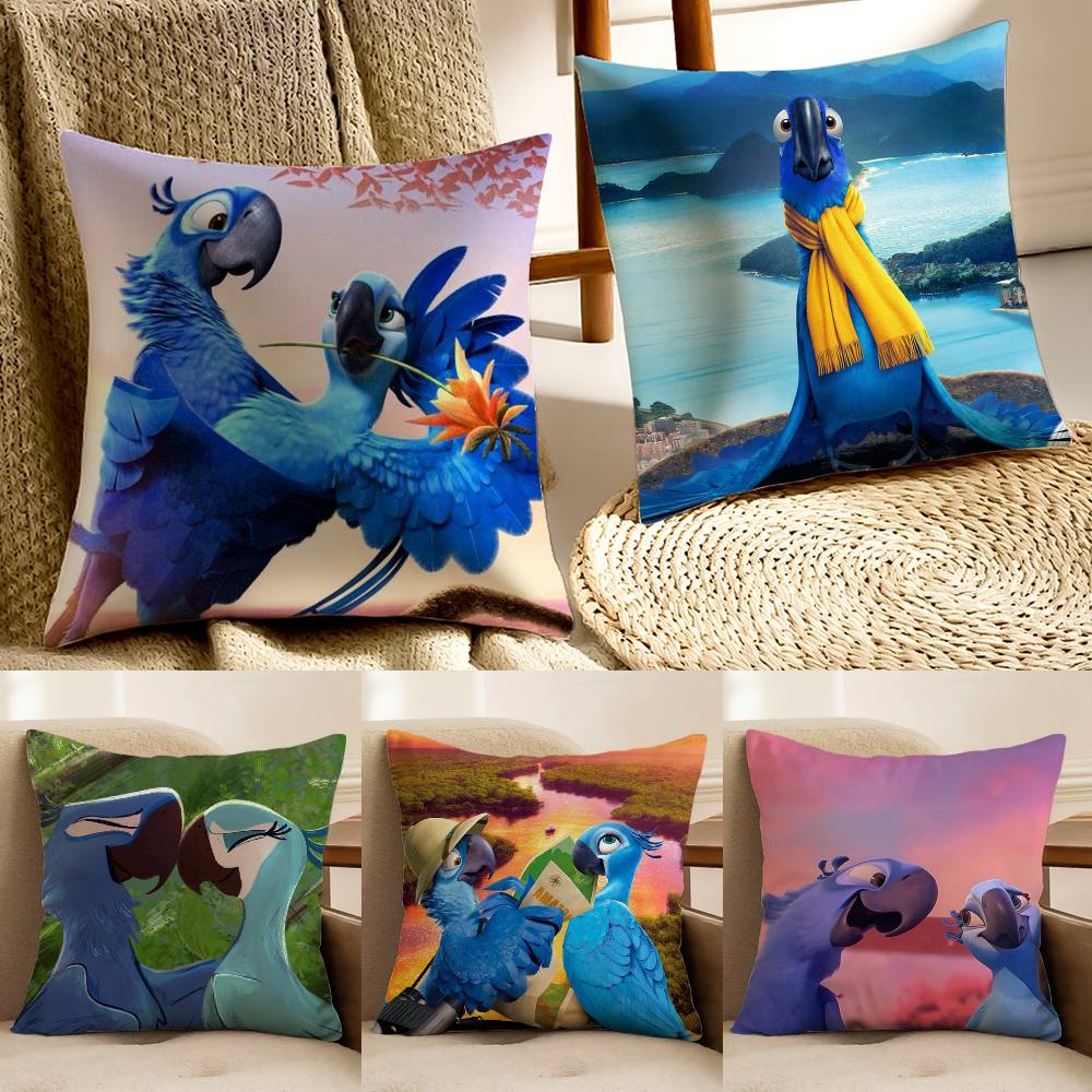 R-Rio A-Adventure Pillow Case Plush Linen Soft Double Sided Printed Design Throw Cushion Decorative Home