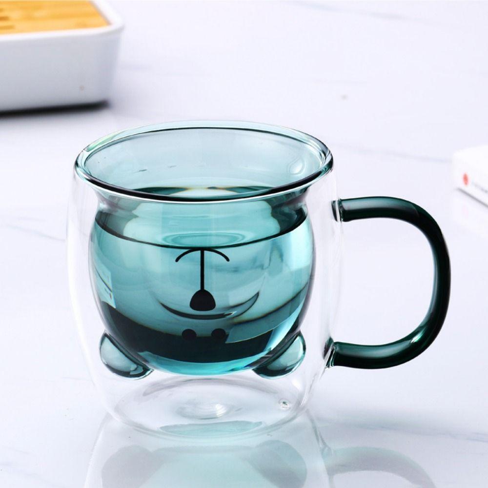 Transparent Glass Cup 250ml Coffee Mug Milk Glass Bear Tea Coffee Cup Drinking utensils