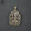 Antique Copper Chinese Guan Gong Big Pendant Necklace Copper Buddha Lucky God of Wealth Chinese Letter Blessing Birthday Present