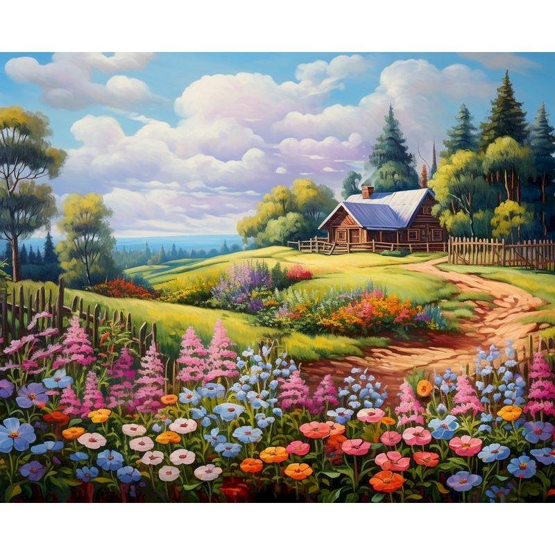 CHENISTORY DIY Ölmalerei nach Zahlen Hauslandschaft nach Zahlen Acrylfarbe Wandkunst Bilder Handgemaltes Leinwand Home Decor