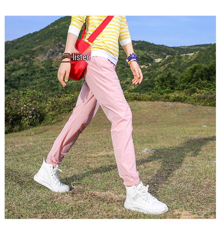 Women's Quick-Dry Elastic Outdoor Sports Pants: Lightweight, Breathable, Sweat-Wicking Joggers for Hiking & Mountain Climbing.