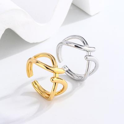 Japan and South Korea's New Fresh Cross-wrapped Ring Sweet Ins Style Niche Design Cross 8-character Ring