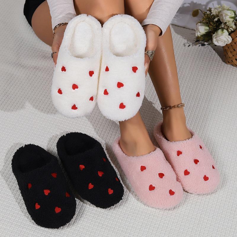 Soft bottom love bag head fluffy slippers women's autumn and winter outer wear non-slip indoor thick bottom home fluffy moon