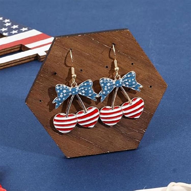 Independence Day Earrings Comfortable Ear Jewelry Pendant Earrings Alloy Texture Perfect for Present Giving or Own Use