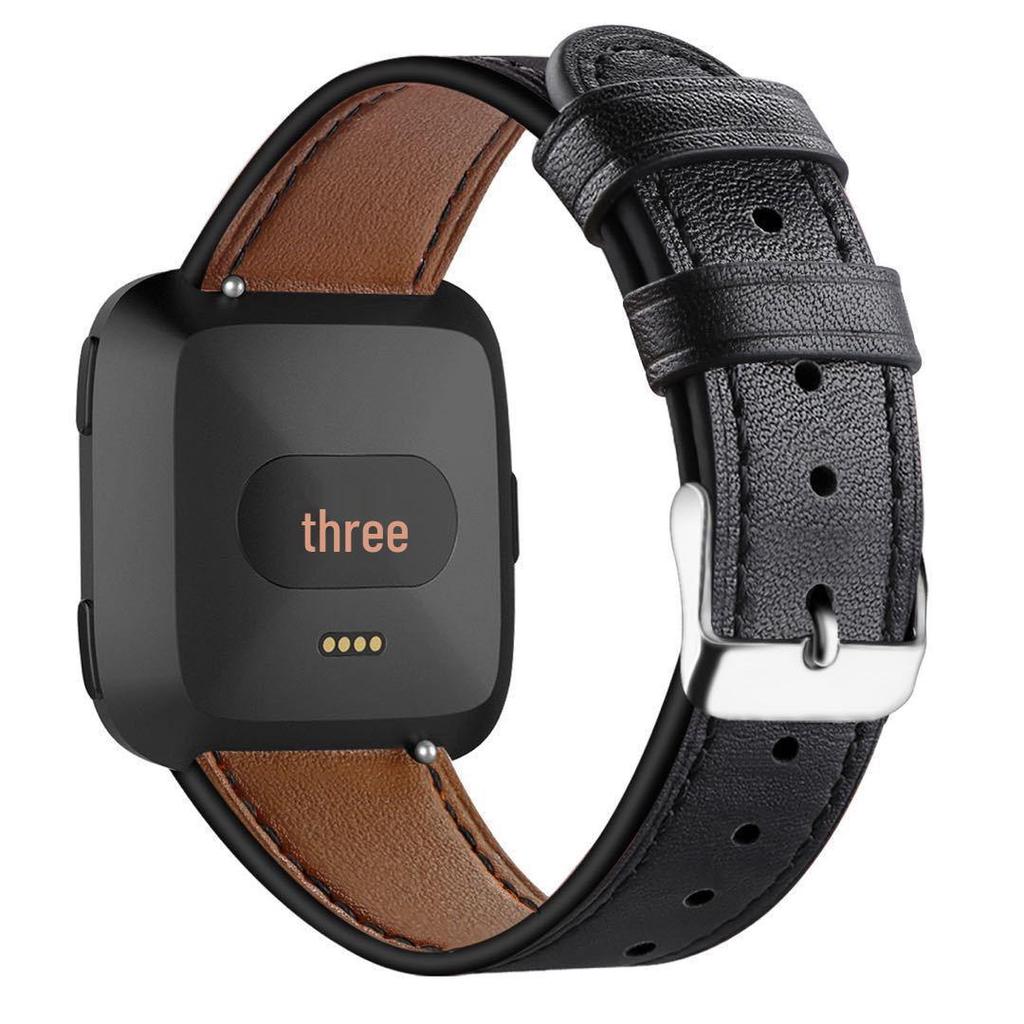 Fitbit Versa 2/Versa/Lite Leather Strap - Round Tail Cowhide Printed Wristband