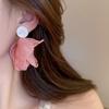 Super fairy pink flower love fringed earrings versatile temperament earrings light luxury earrings women