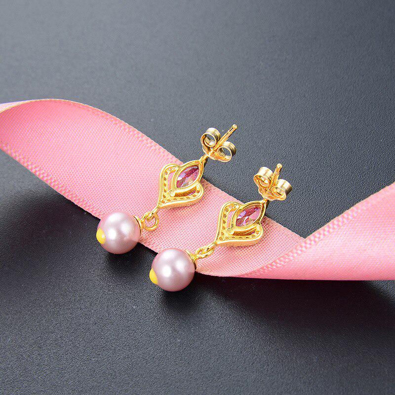 Tancise Elegant Drop Earrings 925 Silver with Crystal Zircon Earring for Women Wedding Party Gift