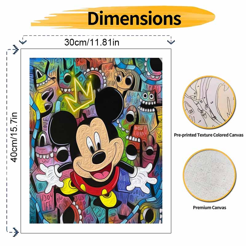 Disney Mickey Graffiti Art painting kit handmade diy gift home decoration wall decor colorful modern pop style creative canvas art set