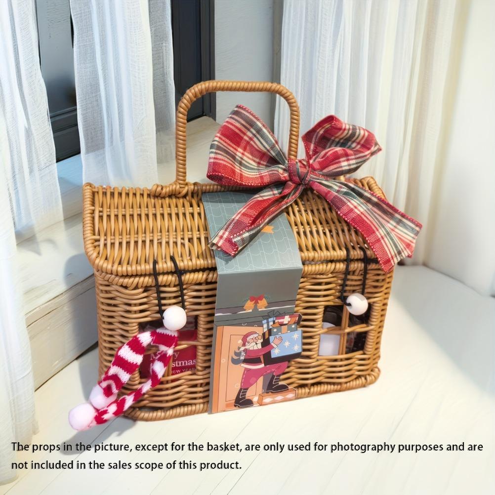 Vintage Imitation Rattan Woven Storage Basket Wedding Birthday Gift Box Bridesmaid Companion Storage Box Multi Functional Box