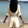 Macacões Curtos Para Mulheres Decote em V Profundo Sem Mangas Macacão de Peça Única Caimento Solto Macacão de Trabalho Vestido Casual Elegante Macacões de Verão